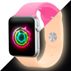   Apple Watch neonrózsaszín sötétben világítós szilikon szíj 42MM (Series 1-3)/44/45/46/49MM M/L