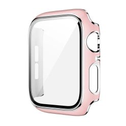   Apple Watch rózsaszín/ezüst műanyag védőtok edzett üveggel 42MM (Series 1/2/3)
