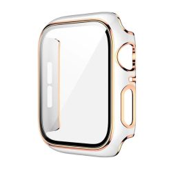   Apple Watch fehér/rosegold műanyag védőtok edzett üveggel 41MM