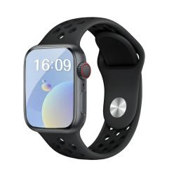   Apple Watch fekete sport szilikon szíj 38/40/41/42MM (Series 10 2024) S/M