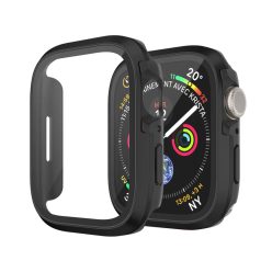 Apple Watch fekete alumínium védőtok edzett üveggel 45MM