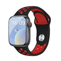   Apple Watch fekete-piros sport szilikon szíj 42MM (Series 1-3)/44/45/46/49MM M/L